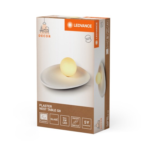 Lampada da tavolo gesso Ledvance Decor Plaster Nest bianco
