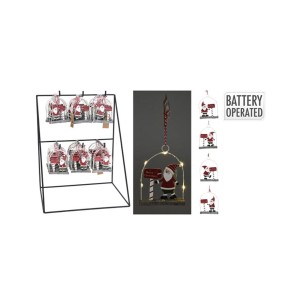 Pendente natalizio babbo LED H12 cm assortito H&S GR9120230