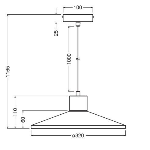 Lampadario in gesso Ledvance Decor Concrete Wood dark grey, dimensione