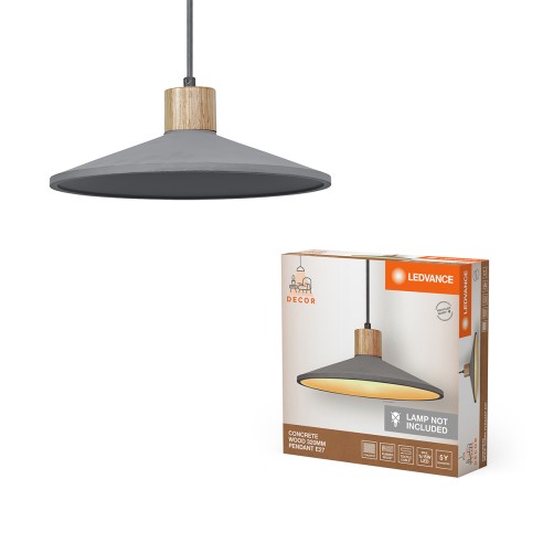 Lampadario in gesso Ledvance Decor Concrete Wood dark grey, E27