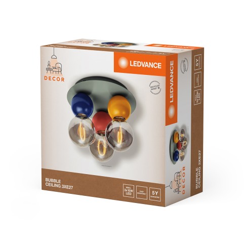 Plafoniera Ledvance Decor Bubble 3xE27 multicolor