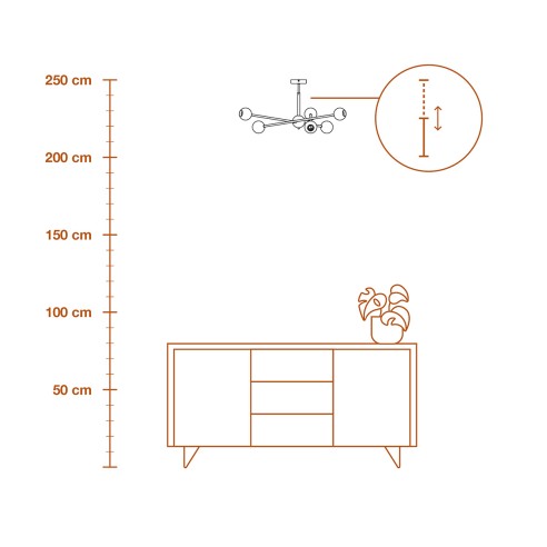 Lampadario Ledvance Decor Bubble 6xE27 multicolor dimensioni