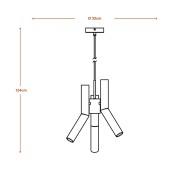 Lampadario Ledvance Decor Straw 3xE27 multicolor dimensioni