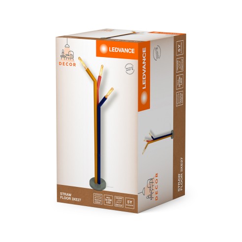 Lampada da terra Ledvance Decor Straw 3xE27 multicolor