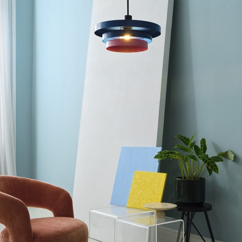 Lampadario Ledvance Decor Layers E27 blu/rosso