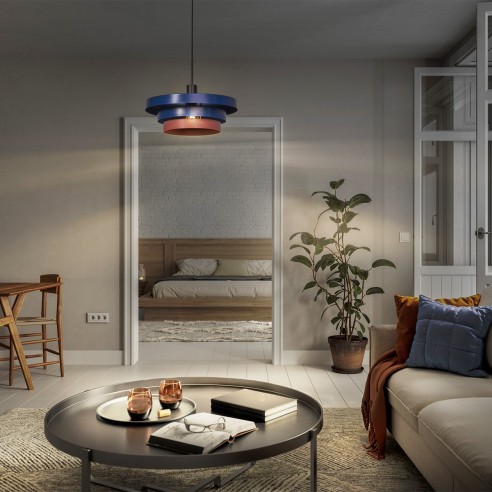 Lampadario Ledvance Decor Layers E27 blu/rosso