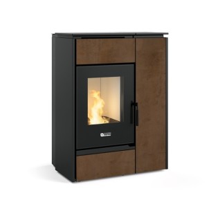 Stufa combinata pellet/legna Margaret Gres Corten
