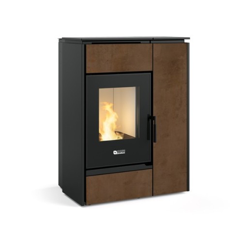 Stufa combinata pellet/legna Margaret Gres Corten