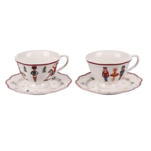 Set 2 tazze con piattino 220 ml Xmas Rhapsody new bone china