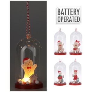 Campana di vetro cookie pan di zenzero LED H13 cm assortito H&S GR9120150