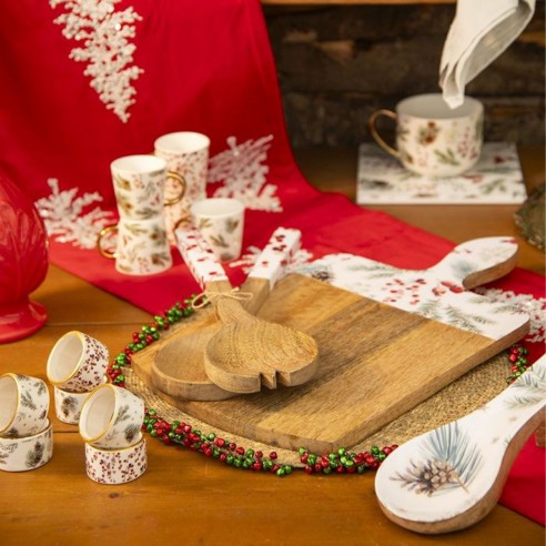 Set 2 posate a servire in legno di mango
