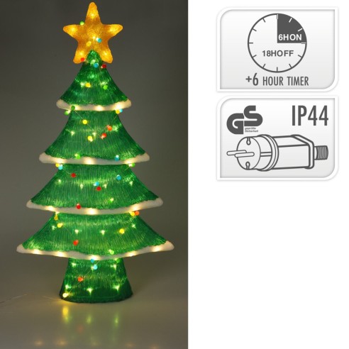 Albero di Natale in acrilico decorazione natalizia LED H120 cm H&S AMC000140
