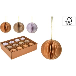 Pallina di Natale sfera in carta Ø 8 cm assortita H&S A64102200