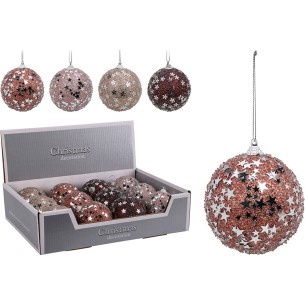 Pallina di Natale con stelle glitterate Ø 8 cm assortito H&S ABJ444400