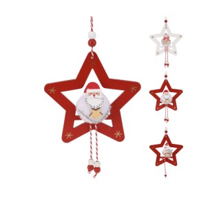 Pendente natalizio stella in legno H11 cm assortito H&S ANJ445120