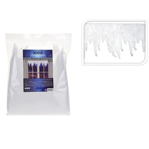 Decorazione natalizia stalattite effetto neve 98x30 cm 2pz H&S AAY003010