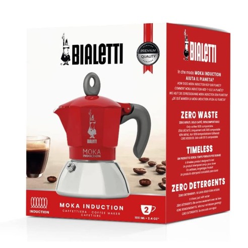 Caffettiera Bialetti Moka Induction rosso 2 tazze