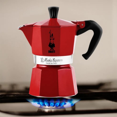 Caffettiera Moka Express Bialetti rosso 6 tazze