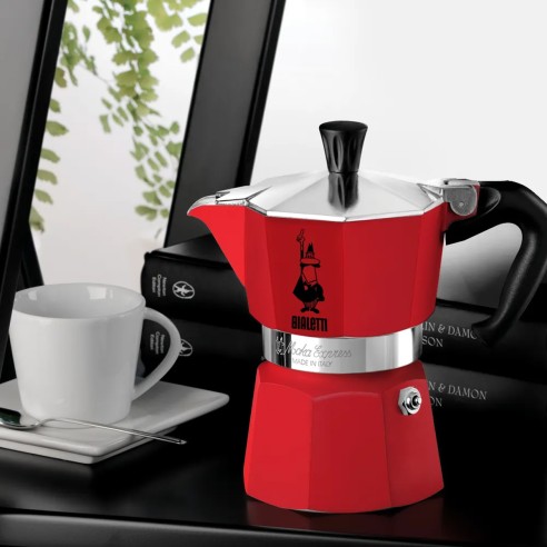 Caffettiera Moka Express Bialetti rosso 6 tazze