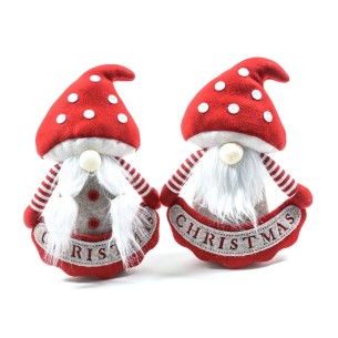 Decorazione natalizia babbo fungo in tessuto H30 cm assortito Mercury 30003