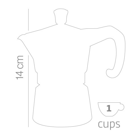 Caffettiera moka Prestige Radica forever 1 tazza dimensioni