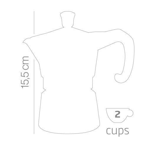 Caffettiera moka Prestige Radica forever 2 tazze dimensioni