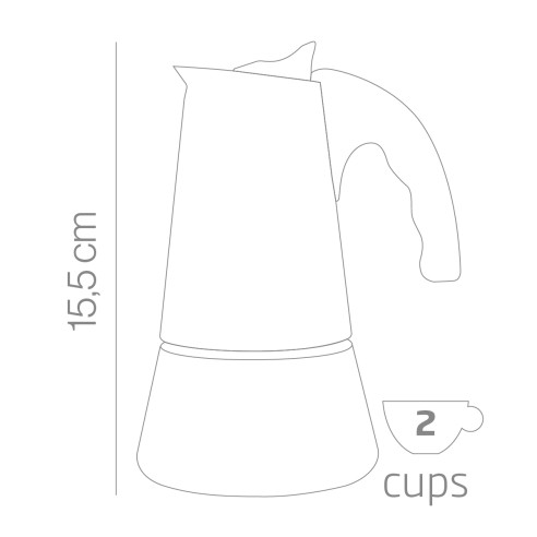 Caffettiera moka Miss Conny Forever 2 tazze dimensioni
