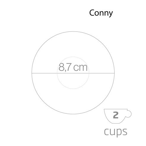 Caffettiera moka Miss Conny Forever 2 tazze dimensioni