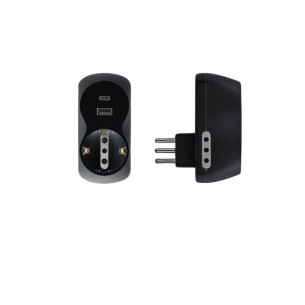 Adattatore B3 con USB C USB A e 3 prese 10A Bticino S3613GAC 2