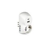 Adattatore B3 con USB C USB A e 3 prese 10A Biticino S3613DAC