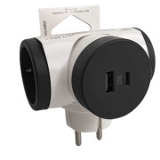 Adattatore rotante schuko con USB C USB A e 2 prese 16A Bticino S3626DRAC