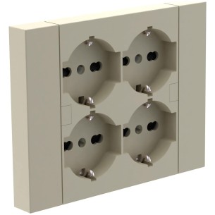 Multipresa da incasso Quadra con 4 schuko P40 per scatole 3 moduli Electraline 22125