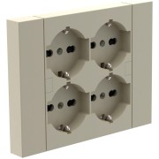Multipresa da incasso Quadra con 4 schuko P40 per scatole 3 moduli Electraline 22125