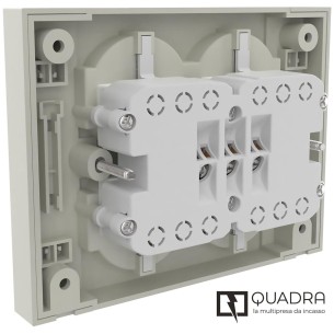 Multipresa da incasso Quadra con 4 schuko P40 per scatole 3 moduli Electraline 22125 2