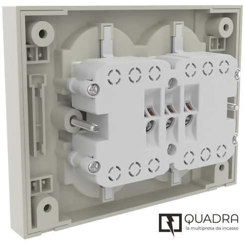 Multipresa da incasso Quadra con 4 schuko P40 per scatola 503 Elctraline 22125