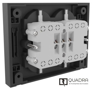 Multipresa da incasso Quadra con 4 schuko P40 per scatole 3 moduli Electraline 22115 2