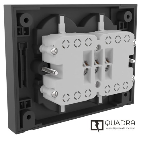 Multipresa da incasso Quadra con 4 schuko P40 per scatola 503 Elctraline 22115