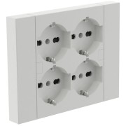 Multipresa da incasso Quadra con 4 schuko P40 per scatole 3 moduli 22105