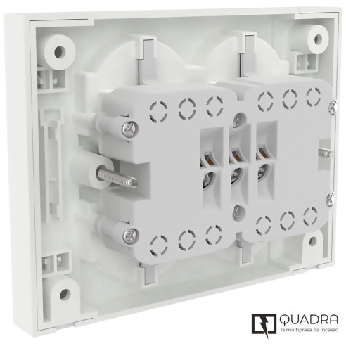 Multipresa da incasso Quadra con 4 schuko P40 per scatola 503 Elctraline 22105