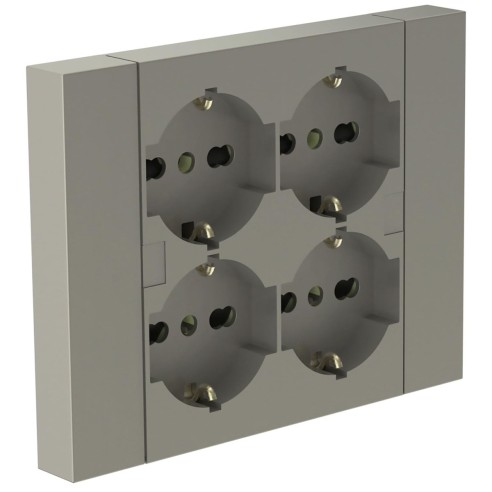 Multipresa da incasso Quadra con 4 schuko P40 per scatole 3 moduli Electraline 22135