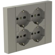 Multipresa da incasso Quadra con 4 schuko P40 per scatole 3 moduli Electraline 22135