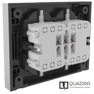 Multipresa da incasso Quadra con 4 schuko P40 per scatole 3 moduli Electraline 22135 2