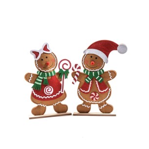 Decorazione natalizia Gingerbread pan di zenzero in pannolenci H40 cm assortito Mercury 43089