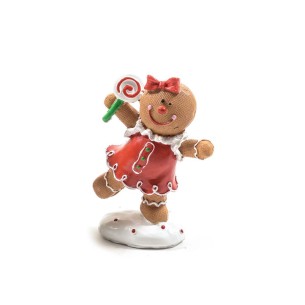 Decorazione natalizia Gingerbread pan di zenzero resina H14 cm assortito Mercury 37040