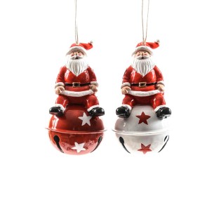 Pendente natalizio campanella con Babbo Natale H9 cm assortito Mercury 56074