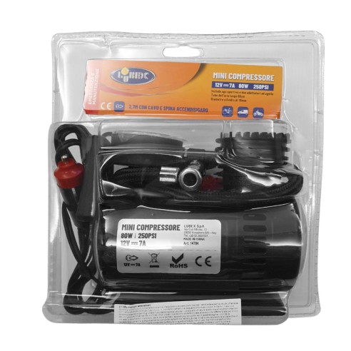 Mini compressore per auto portatile 12V Lubex 14784