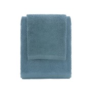 Set 2 asciugamani bagno viso e ospite cotone blu pastello