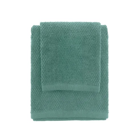 Set 2 asciugamani viso e ospite cotone verde pastello
