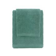 Set 2 asciugamani viso e ospite cotone verde pastello