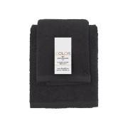 Set 2 asciugamani viso e ospite cotone nero